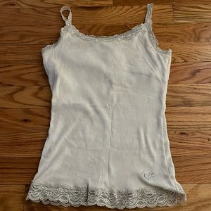 Vintage, Early 2000s, Y2k, white lace tank top